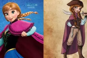 8 Ilustrasi Putri Disney jadi bajak laut ini bikin pangling