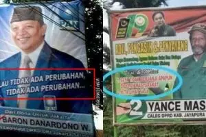 12 Janji caleg di spanduk kampanye ini simpel dan unik