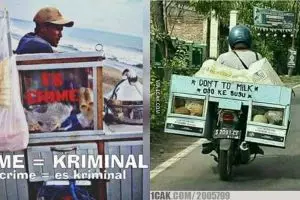 12 Tulisan Bahasa Inggris di gerobak jualan, bikin tepuk jidat