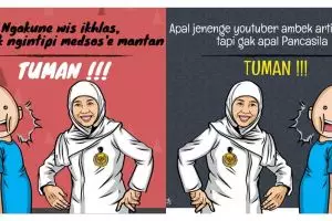 Gubernur Jawa Timur juga ikutan, ini 6 meme tuman versi Khofifah