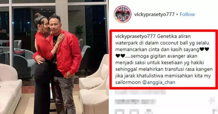 5 Caption Vicky Prasetyo untuk Anggia Chan, bikin gagal paham