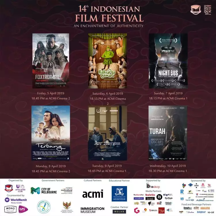 14th Indonesian Film Festival digelar di Melbourne, ini daftar filmnya