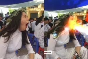 Aksi edit foto ini kebangetan, cewek menguap dibikin jadi 10 foto usil