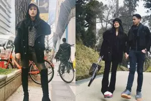 8 Gaya kece liburan Maudy Ayunda sekeluarga & pacar di Jepang