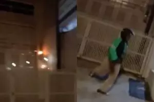 Aksi heroik driver ojol padamkan api yang nyaris melalap rumah