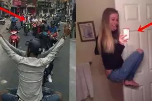 10 Kelakuan kocak orang foto di kaca ini bikin nggak abis pikir