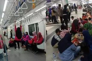 5 Potret penumpang saat uji coba MRT ini bikin miris