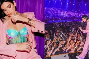 10 Aksi Dua Lipa konser di Jakarta, lempar ciuman bikin histeris