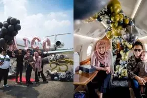 11 Momen perayaan ultah suami Rachel Vennya, sewa jet pribadi