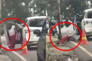 Aksinya viral, ini permintaan maaf wanita usai dorong anak dari mobil