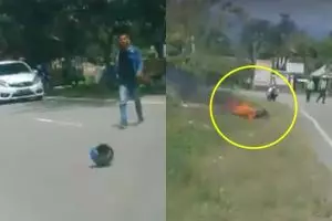 Pria ini bakar motornya karena tak terima ditilang, bikin miris