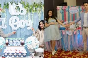 Acara baby shower 6 artis ini bernuansa biru, bisa jadi inspirasi