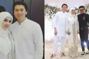 10 Potret pengajian Syahrini & Reino Barack di Bogor, serba putih