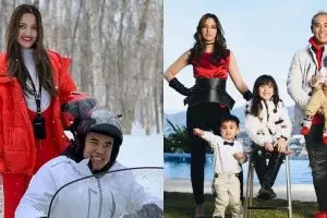 Momen hangat Nia Ramadhani rayakan ultah pernikahan, ajak buah hati