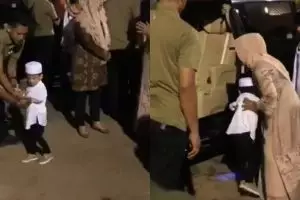 Aksi menggemaskan Jan Ethes ini bikin Paspampres pontang panting