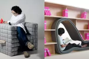 10 Inspirasi sofa merangkap rak buku ini bikin semangat membaca