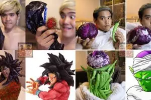 10 Cosplay tokoh Dragon Ball pakai barang low budget, kocak abis