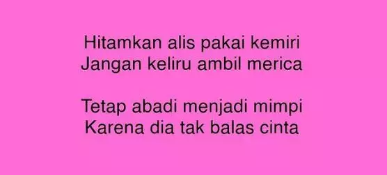 Pantun lucu patah hati © berbagai sumber