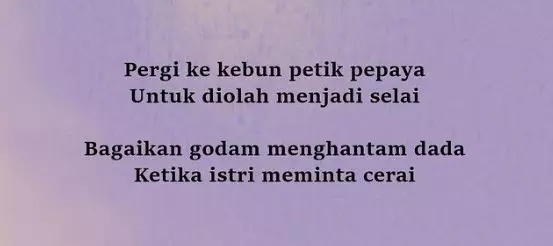 Pantun lucu patah hati © berbagai sumber