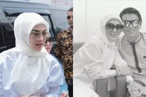 8 Momen Syahrini dan Reino ikuti kajian, penampilannya tuai pujian