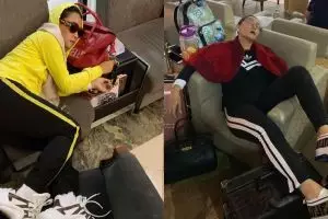 Potret Inul tidur di bandara ini tuai kritikan, kenapa ya?