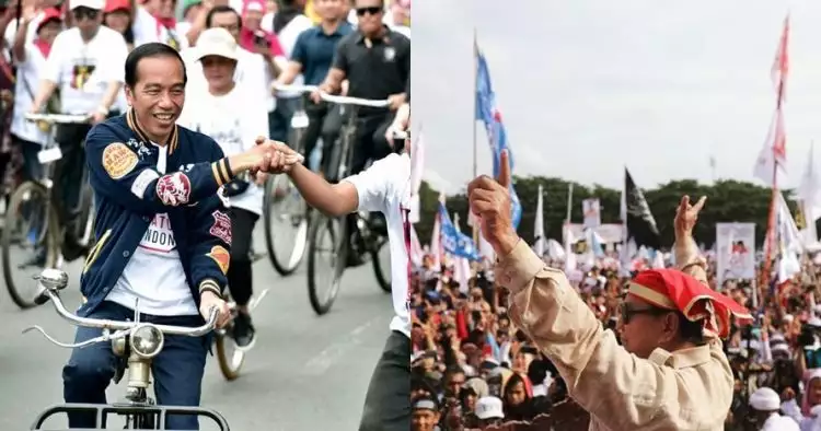 6 Potret perbandingan kampanye Jokowi vs Prabowo di satu kota sama