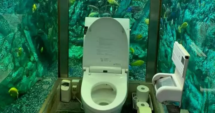 Unik, kafe ini hadirkan toilet dengan konsep bawah laut