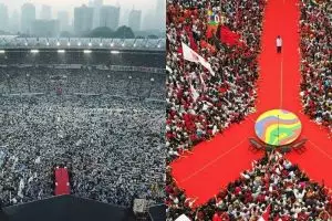 8 Potret udara keriuhan massa kampanye Jokowi vs Prabowo