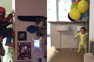 10 Video lucu ayah momong anak, kreativitasnya nggak ada lawan