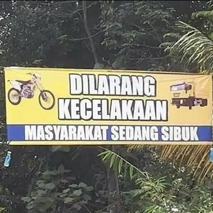 10 Pengumuman lucu dilarang kecelakaan ini bikin geleng-geleng