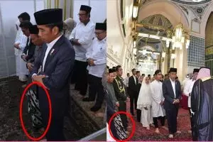 Umrah bareng, sarung kiai ini curi perhatian Jokowi