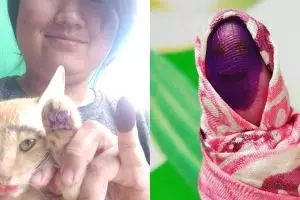 10 Potret lucu jari kelingking usai nyoblos, bikin ketawa ngakak