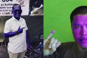 13 Kelakuan lucu pakai tinta pemilu ini bikin ketawa mules