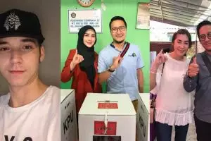 20 Potret selfie seleb usai nyoblos, pamer jari bertinta ungu