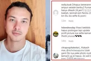 Nicholas Saputra hapus foto selfienya, ini reaksi kocak warganet