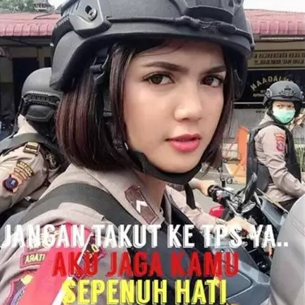 10 Pesona Vani Simbolon, polwan cantik pengaman Pemilu 2019