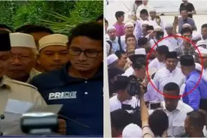 Momen Prabowo sujud syukur kemenangan di Masjid Al-Azhar
