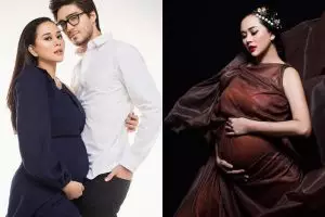 6 Pemotretan maternity Aura Kasih, kasual hingga mirip ratu