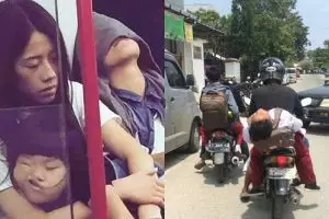 12 Potret lucu bocah ketiduran di tempat umum ini kocak