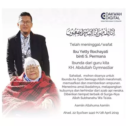 Ibunda Aa Gym meninggal dunia, tokoh-tokoh ucapkan bela sungkawa