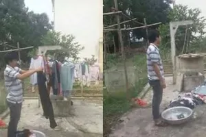 10 Potret lucu bapak-bapak disuruh jemur baju, bikin geleng kepala