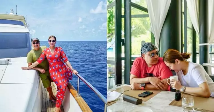11 Potret liburan Maia Estianty & suami di Maldives, mesra abis