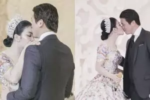 8 Momen romantis Syahrini-Reino Barack di resepsi pernikahannya