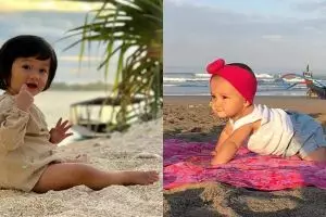 Masih balita, 10 gaya anak seleb saat ke pantai ini stylish abis