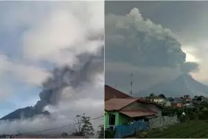 Gunung Sinabung erupsi, ketinggian kolom abu capai 2.000 meter