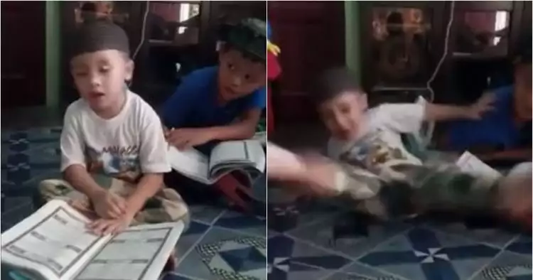 Viral video bocah tahan kantuk saat ngaji, kasihan tapi kocak pol