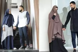 10 Inspirasi baju muslim Teuku Wisnu-Shireen Sungkar, kompak