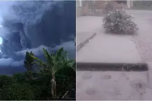 Kondisi terkini Gunung Sinabung pasca erupsi, hujan abu tebal