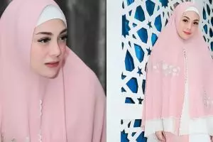 Kembali berhijab, ini momen Celine Evangelista ikut santap sahur