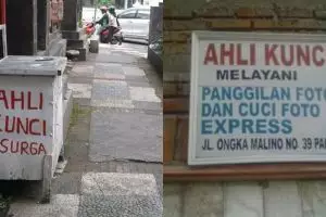 10 Tulisan lucu di gerobak tukang kunci ini kocak abis